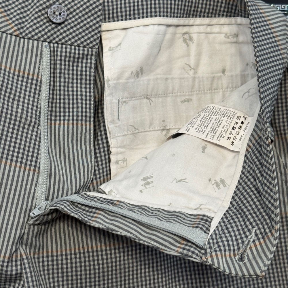 PUMA Mens Golf Shorts 32 Gray Plaid Check Stretch Flat Front - Picture 3 of 6